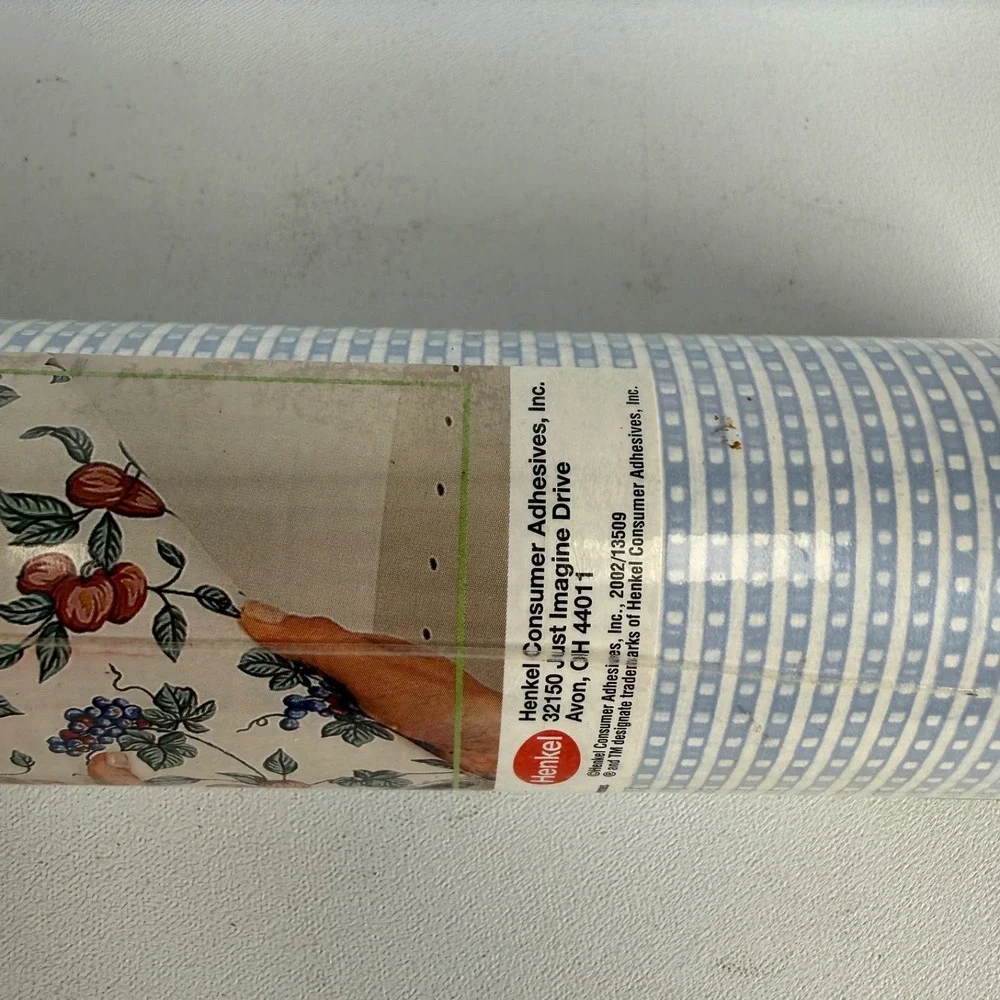 Vintage Duck Brand Self Adhesive Easy Liner BLUE STRIPE CHECK 90s Kitchen Drawer